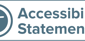 Blue accessibility icon precedes the text in blue that reads: Accessibility statement.