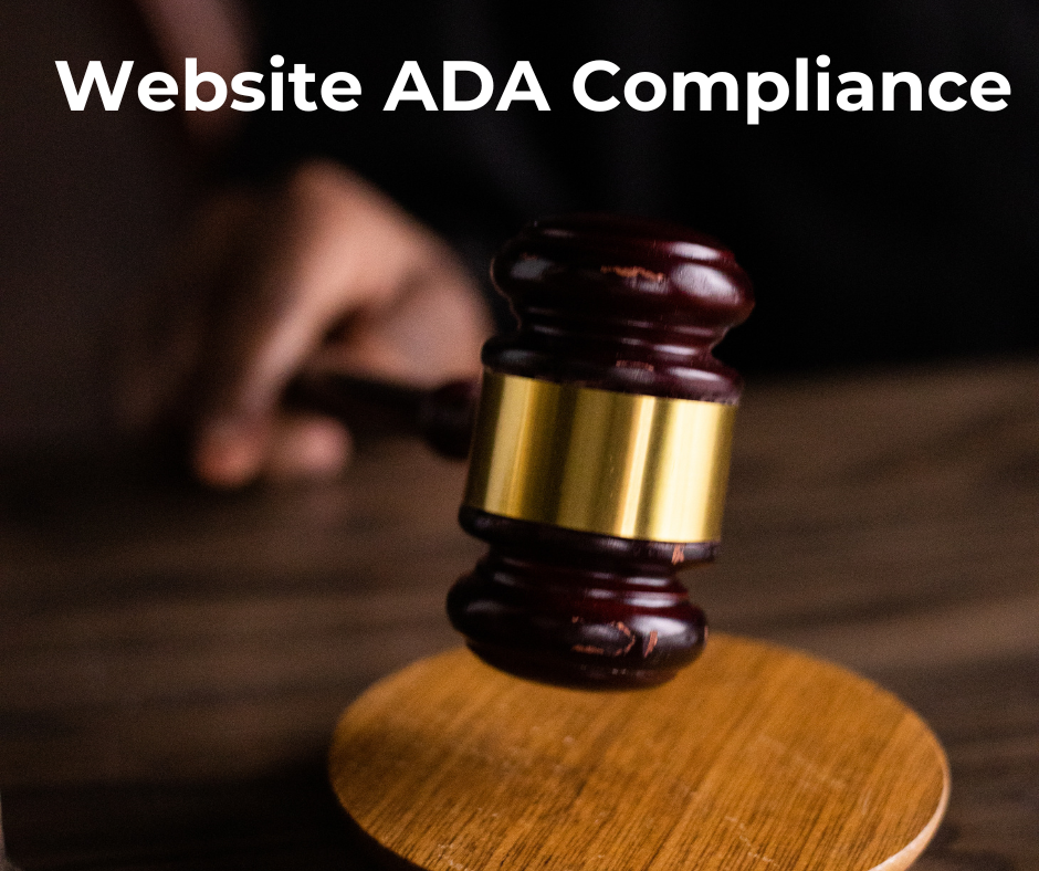 Website ADA Compliance shows the web accessibility trend for lawsuits. A person holds a gavel over a round sound block.