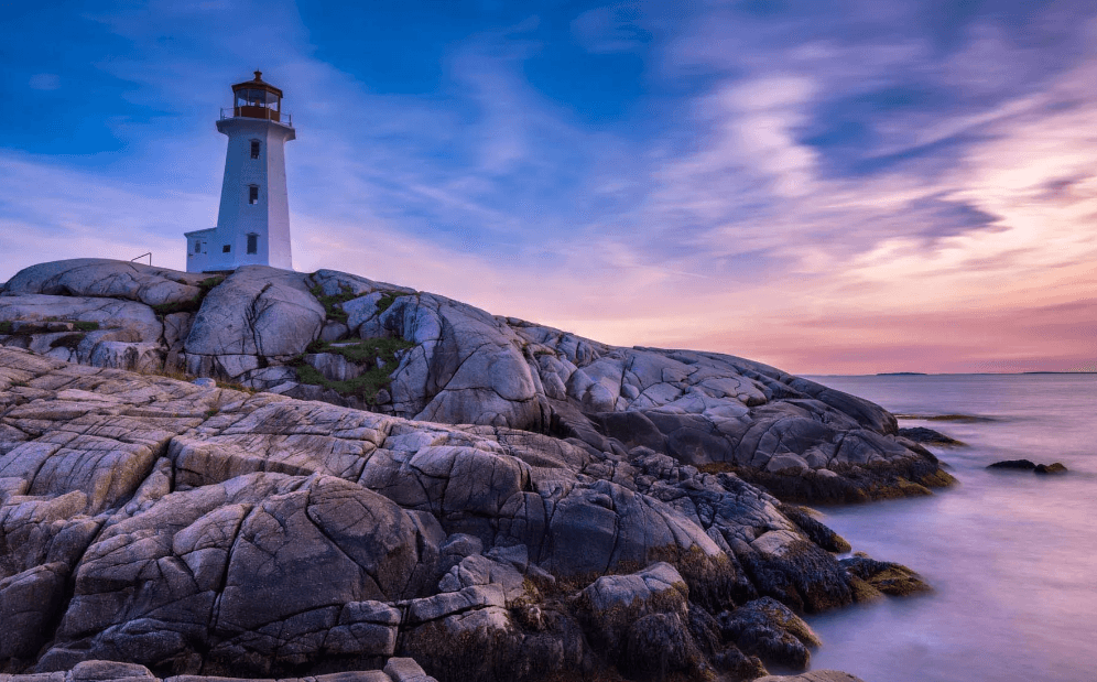 Nova Scotia Accessibility Act is Canadian Accessibility laws under provincial legislation. It shows a lighthouse on the edge of rocks facing out to sea.