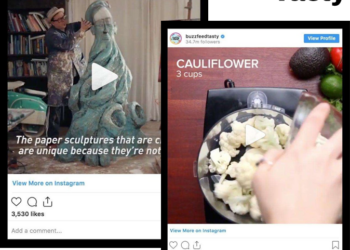 Social media videos from Mashable and Buzzfeed Tasty.