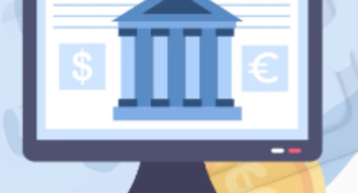ADA website compliance for banks shows a banking website with a building icon in the center.