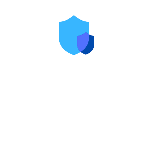 Two overlapping healthcare icons, the bigger in light blue and the smaller in dark blue on a white background.